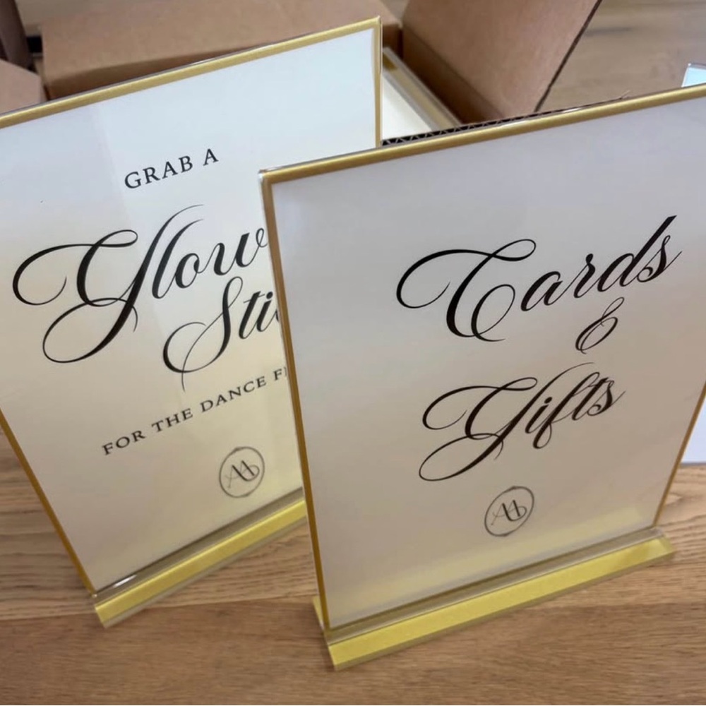 11 Gold Signs Wedding 8.5x11” & 8x8”